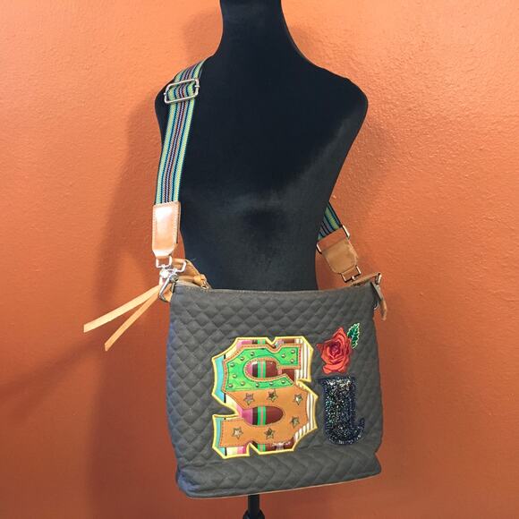 Consuela Si No Hobo Crossbody Tote Rare Discontinued Shoulder Bag Quilted - Picture 3 of 15